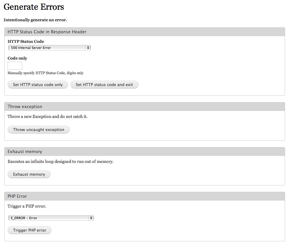 Generate Errors Drupal Org Generate Errors Drupal Org